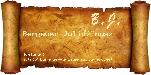 Bergauer Juliánusz névjegykártya